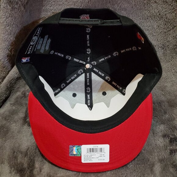 Ultra Game NBA Basketball Miami Heat Logo Snapback Hat Cap Red Black - Picture 5 of 10